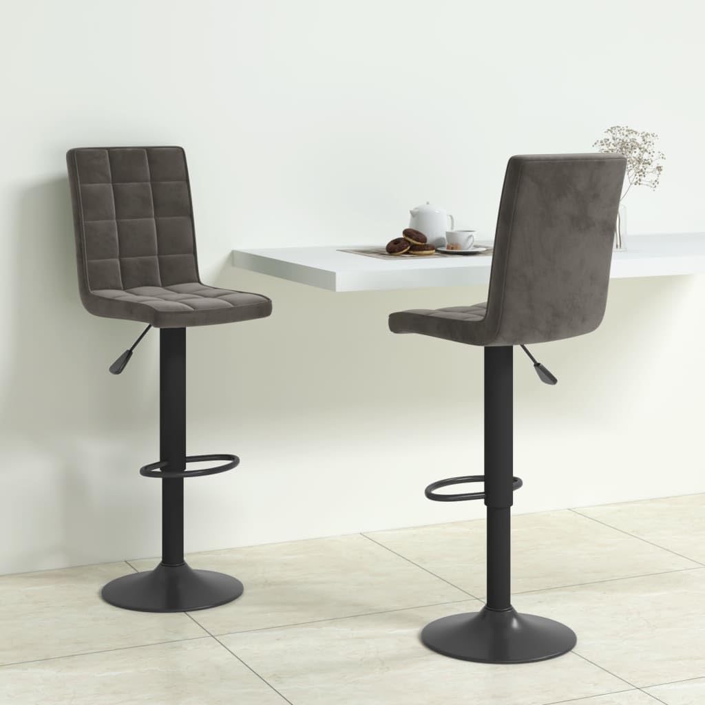 Homgoday Taburetes de bar, 2 unidades, color gris oscuro, de terciopelo, silla de oficina, silla de descanso, silla de bar, silla de escritorio, para dormitorio o salón