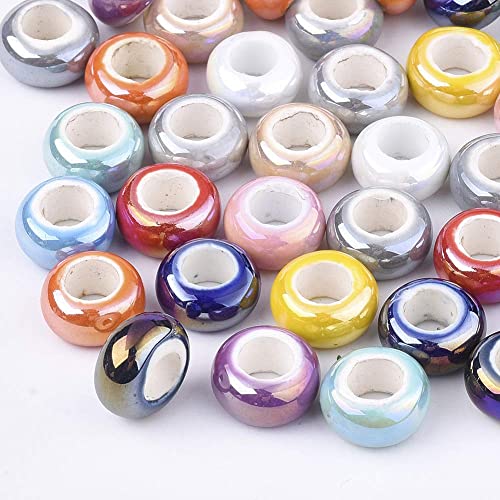 UR URLIFEHALL 100 cuentas de porcelana galvanizadas de colores mezclados al azar para hacer collares, pulseras, joyas Cover