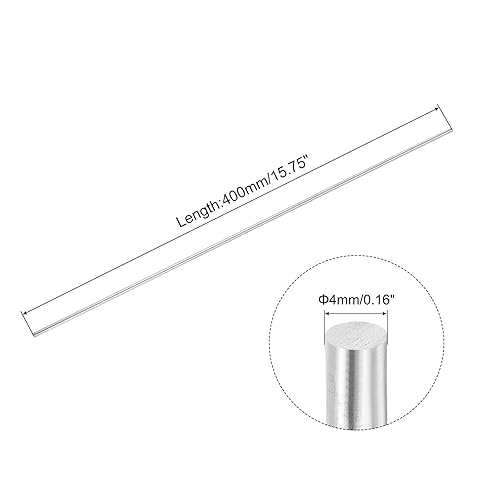 Miniatura 86 de uxcell Varilla redonda sólida de acero inoxidable 304 de 0.197 in x 5.906 in para manualidades de bricolaje - 10 piezas