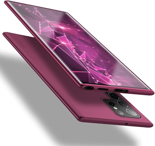 X-level Samsung Galaxy S22 Ultra 5G Case, [Guardian Series] Ultra Thin Slim Soft Flexible TPU Bumper Matt Finish Protective Phone Cover Case for Samsung Galaxy S22 Ultra 5G - Wine red