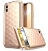 iPhone X Case, Clayco [Argos Series] Premium Hybrid Protective Wallet Case for Apple iPhone X (Built-in Credit Card/ID Card Slot) (BlushGold)