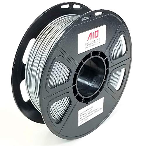Filamento AIO Robotics Premium para impresoras 3D, PLA metal, 0,5 kg PLA, Diámetro 1,75 mm, Metal plateado / Plata