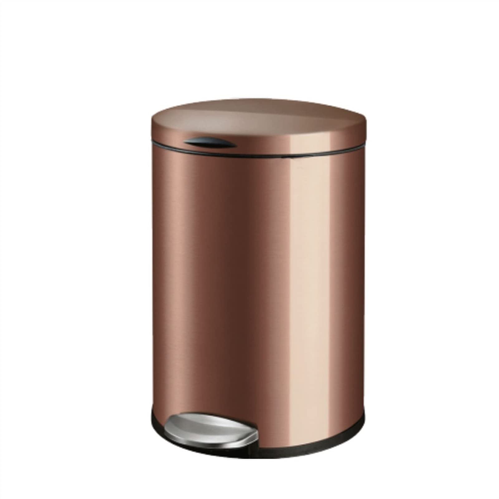 2WFYJNITP Kitchen Bin 5L/9L/12L Household Pedal Trash Can Stainless Steel Living Room with Lid Bathroom Bedroom Foot Light Luxury Kitchen Office Garbage Can(Bruin,5L)