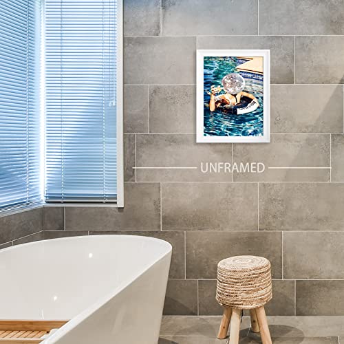 Posters For Room Funky Wall Decor Cocktail Wall Art Summer Pool Party Unique Decoration, Blue Funny Bathroom Bar Cart Wall Art Decor Aesthetic (Disco12X16In Unframed) #TOP6