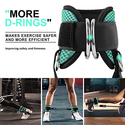 Bbtops Booty Ankle Resistance Bands With Cuffs,Ankle Strap With Resistance Bands,Adjustable Comfort Fit Neoprene, For Hip Glutes Exercises,Resistance Bands For Women Workout Fitness Pilates Mint #TOP1