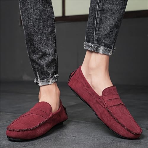 Suede Vamp Loafer Prom Walking Slip-On Boat Shoes Round Toe Lightweight Comfortable Flexible4
