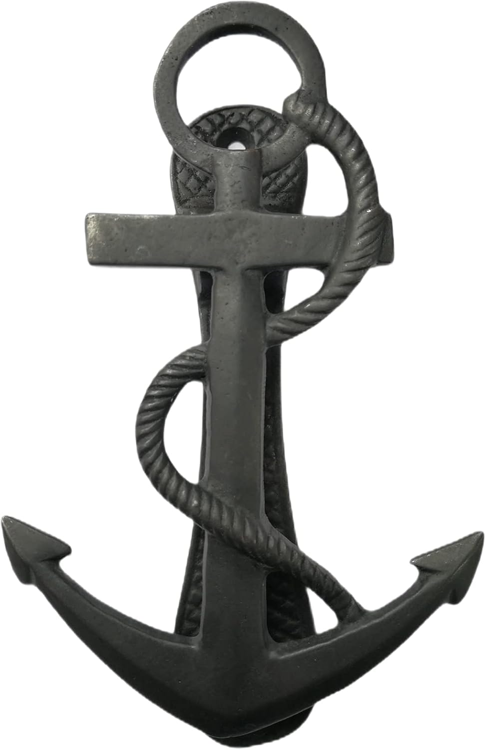 Ships Anchor Door Knocker with Rope Details Brass 6.30" (Black Oxide)