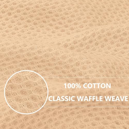 Image of Homaxy 100% Cotton Waffle Weave Kitchen Dish Cloths, Ultra Soft Absorbent Quick Drying Dish Towels, 12 x 12 Inches, 18-Pack, Apricot
