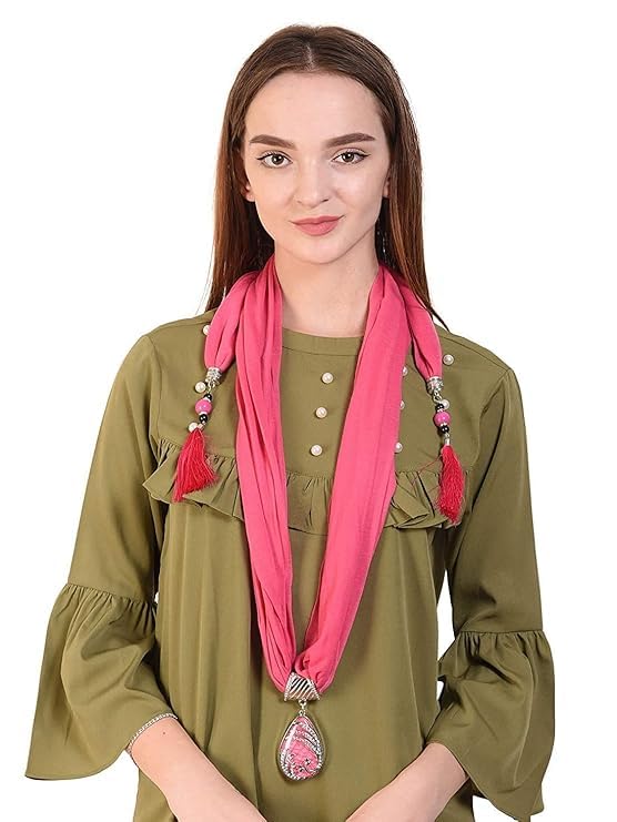 VKG Women & Girls Printed Pendant Necklace Scarf Hijab Stall Wrap Muffler (Multicolor5) 4
