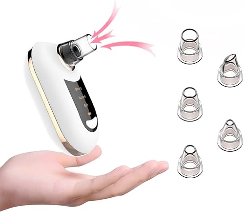 Aspiradora de poros para eliminar puntos negros, limpiador facial de poros, 5 potencias de succión, 5 sondas, kit de aspiradora recargable por USB