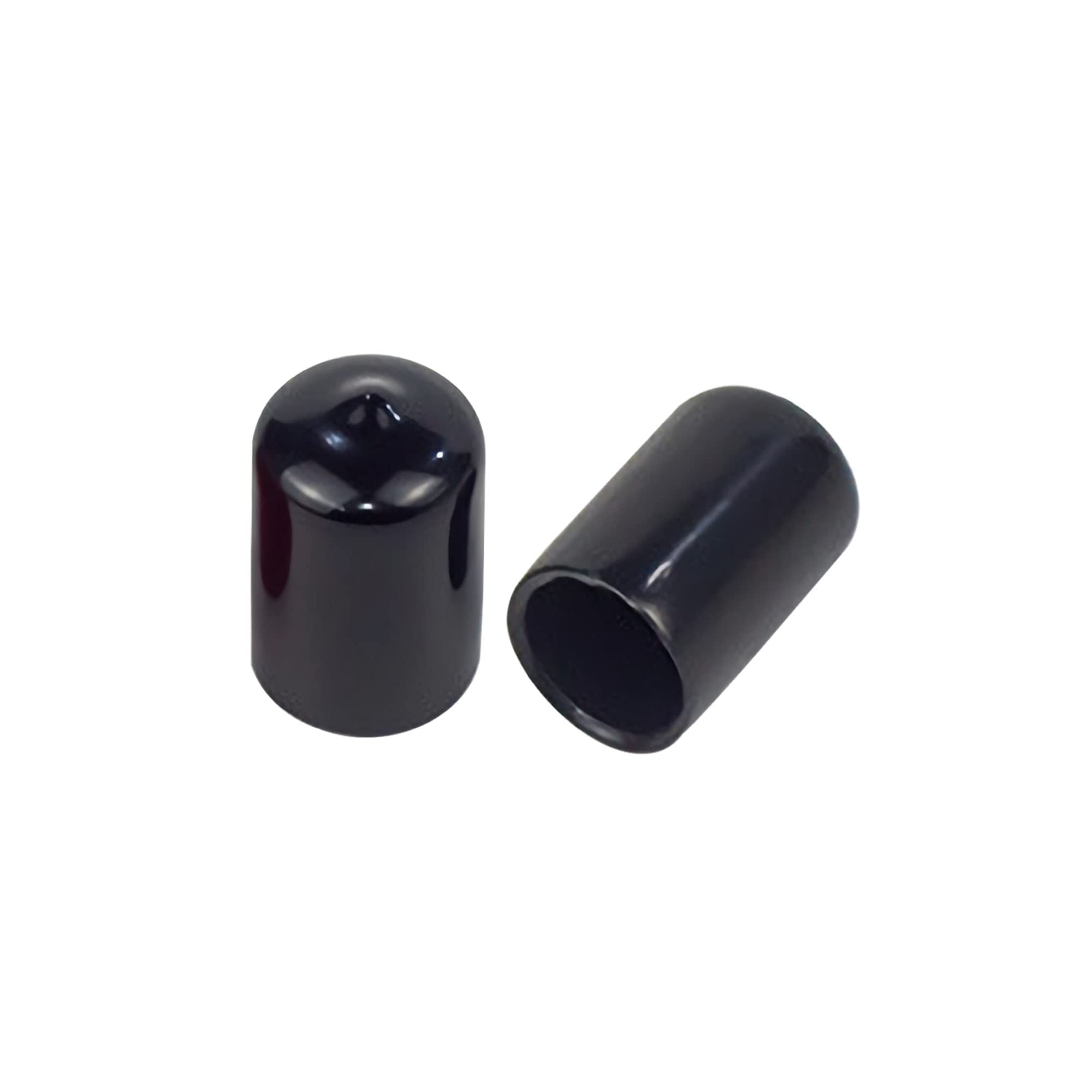 20 PCS Round Rubber End Caps - 20mm ID Vinyl Screw Thread Protectors Black