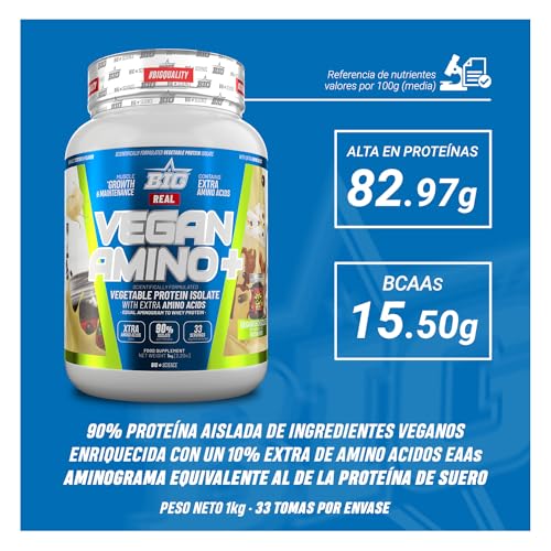 BIG-Proteina-Vegana-de-Soja-en-Polvo-100-Vegetal-para-Masa-Muscular-y-Recuperacion-Enriquecida-con-Aminoacidos-Deliciosos-Sabores-Sin-Lactosa-1Kg-1Kg-Banana-Choco-with-Protein-Pops
