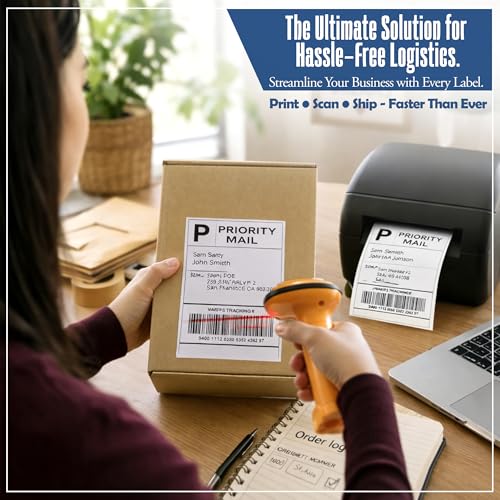Image of MOREBLUE 4x6 Thermal Label 2 Roll, 800 Self-Adhesive Labels, Strong Sticky Smudge-Free & Jam-Free Thermal Printer Labels for Ecommerce & Courier Shipping