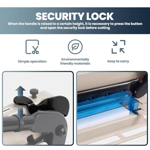 Guillotine Paper Cutter 12" with Safety Lock & Guard, Cuts 400 Sheets Paper, Cardstock, PVC, Leather, Craft Trimmer for Home, Office, Photo Studio - Image 6