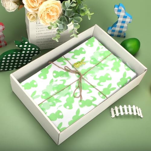 100 folhas de papel de seda com estampa de coelhinho pastel, 35,5 x 50,8 cm, padrões coloridos de co