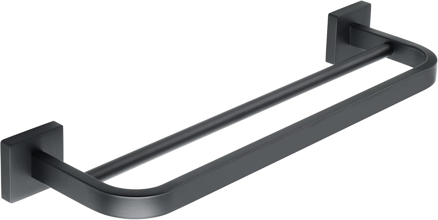 Sayayo Matte Black Double Towel Bar for Bathroom, Towel Rod