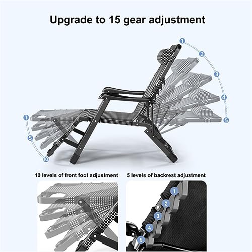 Chaise pliante inclinable d'extérieur compacte avec dossier réglable et repose-tête - 7
