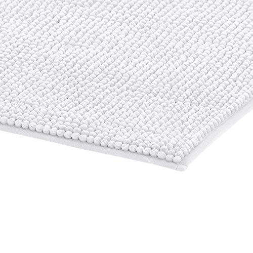 AmazonBasics Chenille Loop Memory Foam Bath Mat, White, 50 x 80 cm