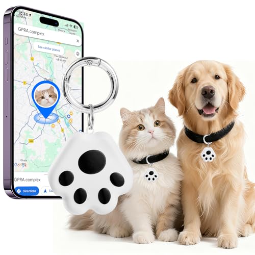 Pet GPS Tracker for Dog and Cat: Dogs and Cats Small Tracking Tag for Android and iOS with No Subscription No Fee - Smart Pets Trackers Waterproof Dustproof Extra Long Usage Life of 180 Days