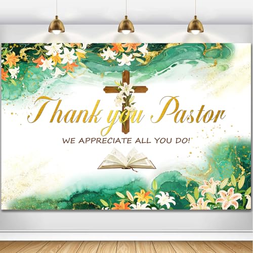 HANSHUAI Thank You Pastor Backdrop Pastor Appreciation Day Photography Background Marble Texture Appreciation Decor Banner Church Events Celebrations Supplies Photo Booth Studio Props 7x5ft FU018YL