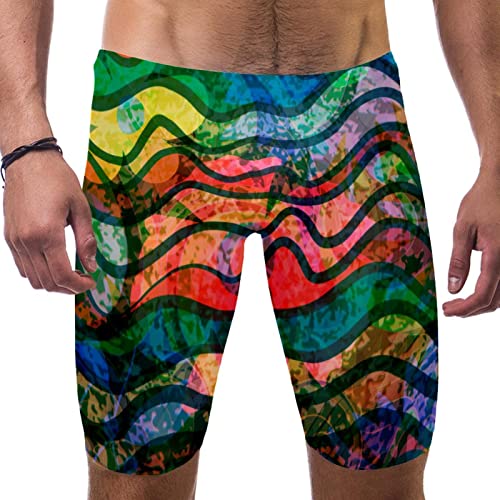 Jammers de natación para hombres bañador ajustado vector ondas HUI JIN SHOP
