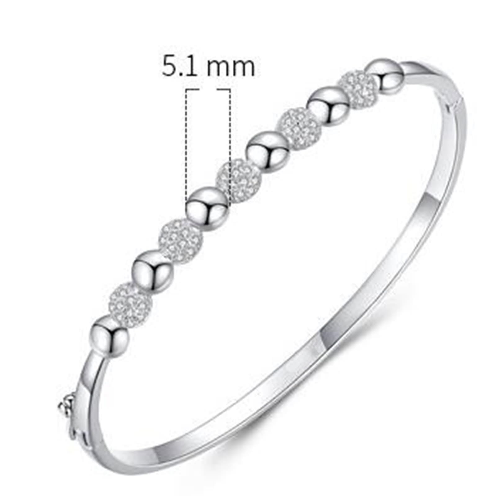 Pulsera para mujer, pulsera vintage con cuentas de moissanita, oro blanco, regalos únicos para amigas y mujeres