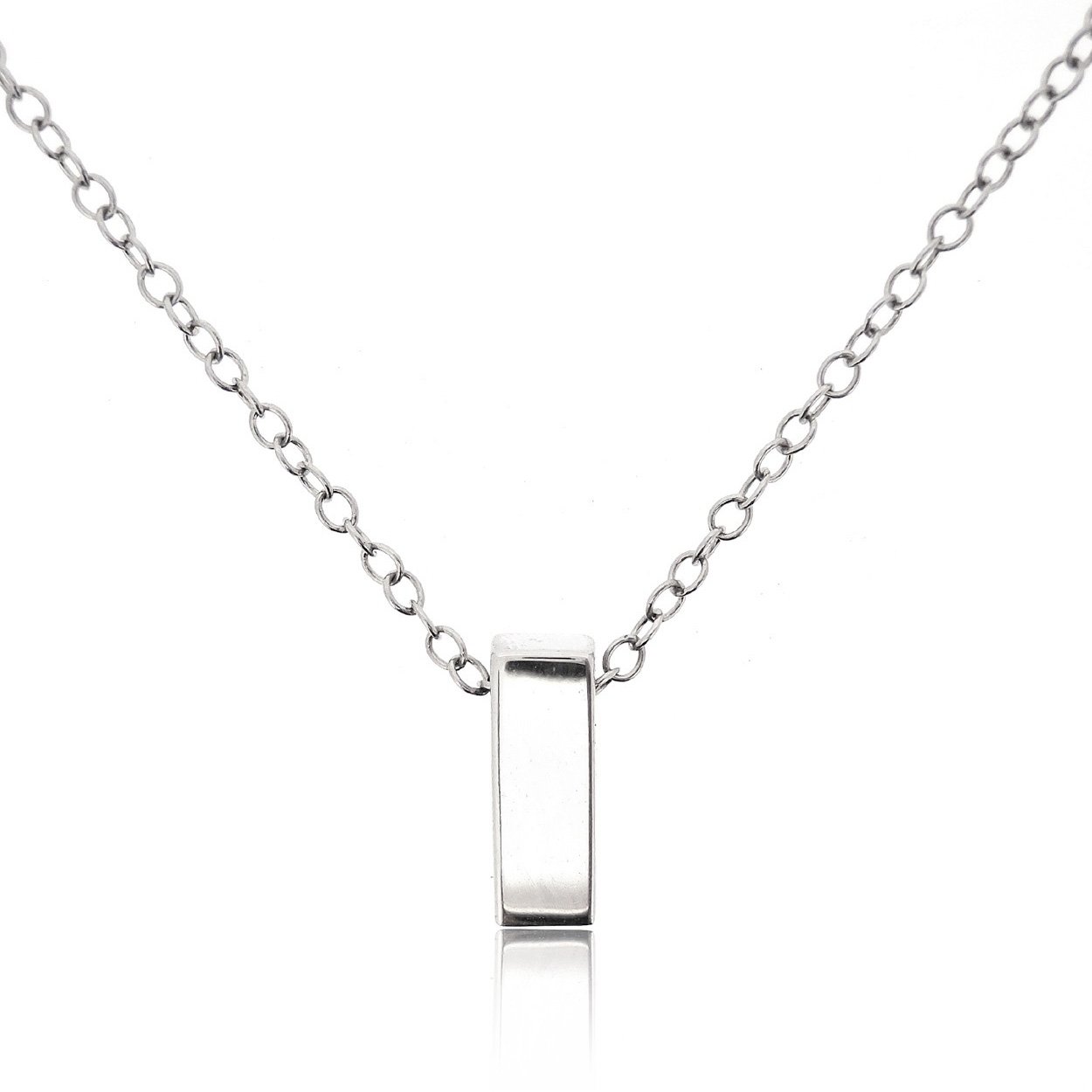 Sovats Small Square Bar Necklace For Women 925 Sterling Silver Rhodium Plated - Simple, Stylish &Trendy Necklace for Your Loved Ones