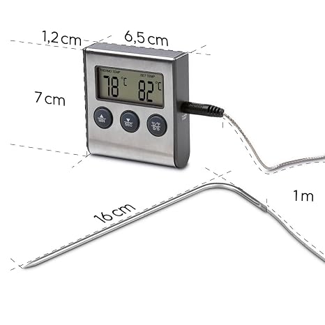 Xavax Digital Meat Thermometer with Timer, cable sensor