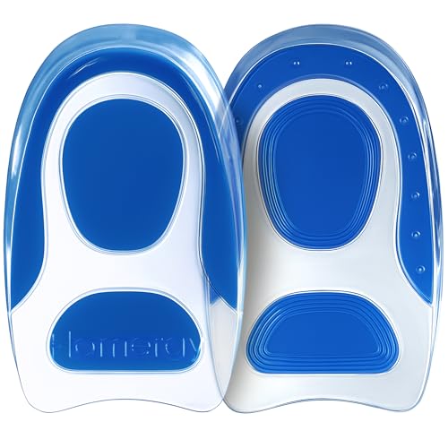 Advanced Heel Cups for Heel Pain Relief - Walk & Stand All Day in Comfort from Plantar Fasciitis, Achilles Tendonitis & Heel Spurs, Upgraded Gel Heel Inserts 2-Pack for Men & Women, Homergy