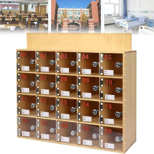 Mueble para guardar teléfonos de madera maciza con llaves para evitar robos 2