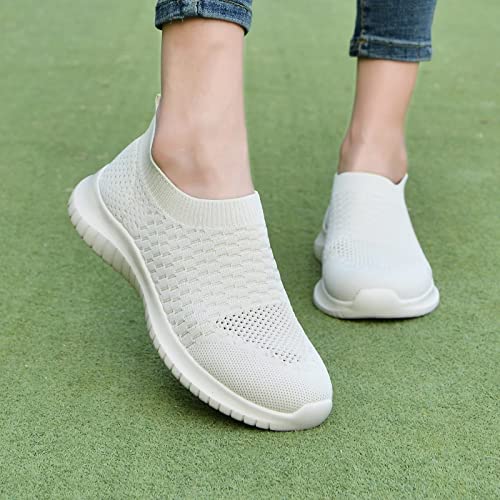 Image of konhill Womens Slip On Sneakers Lightweight Knit Walking Shoes