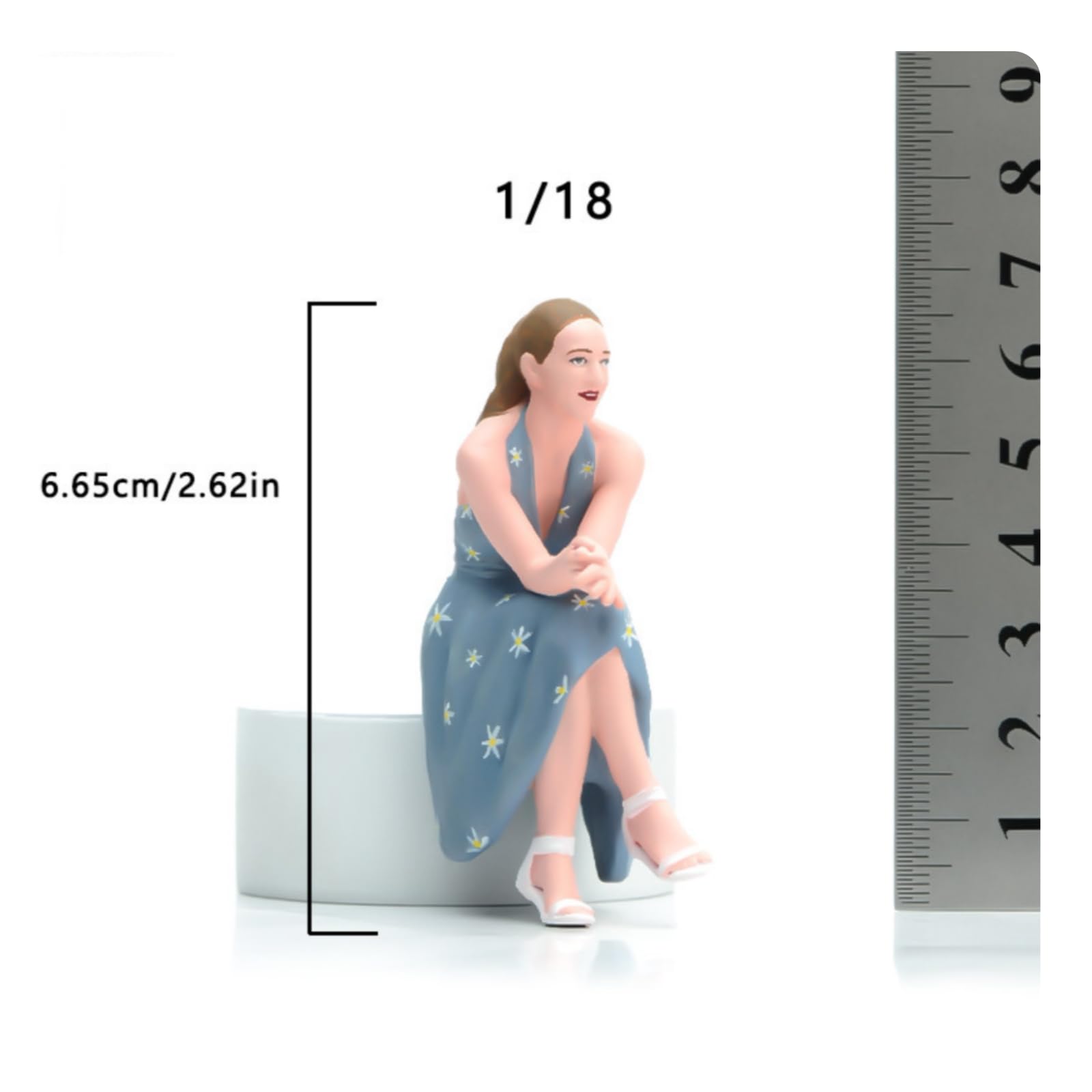 Miniaturfigur Frau Sitzend Resinfigur Dekorationsfigur Sammlerfigur Ruhige Sitzhaltung Feines Finish für Kabinett Tischplatte Leseecke Geeignet