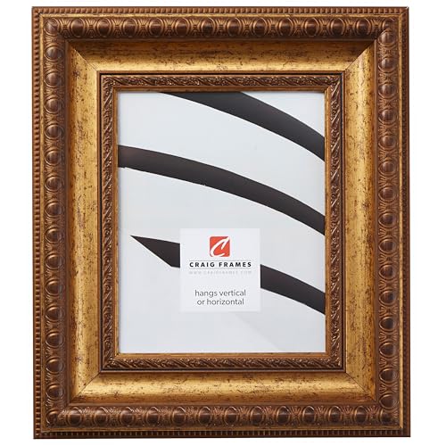 Craig Frames Arqadia Gothic, 4x9 Picture Frame, Aged Gold