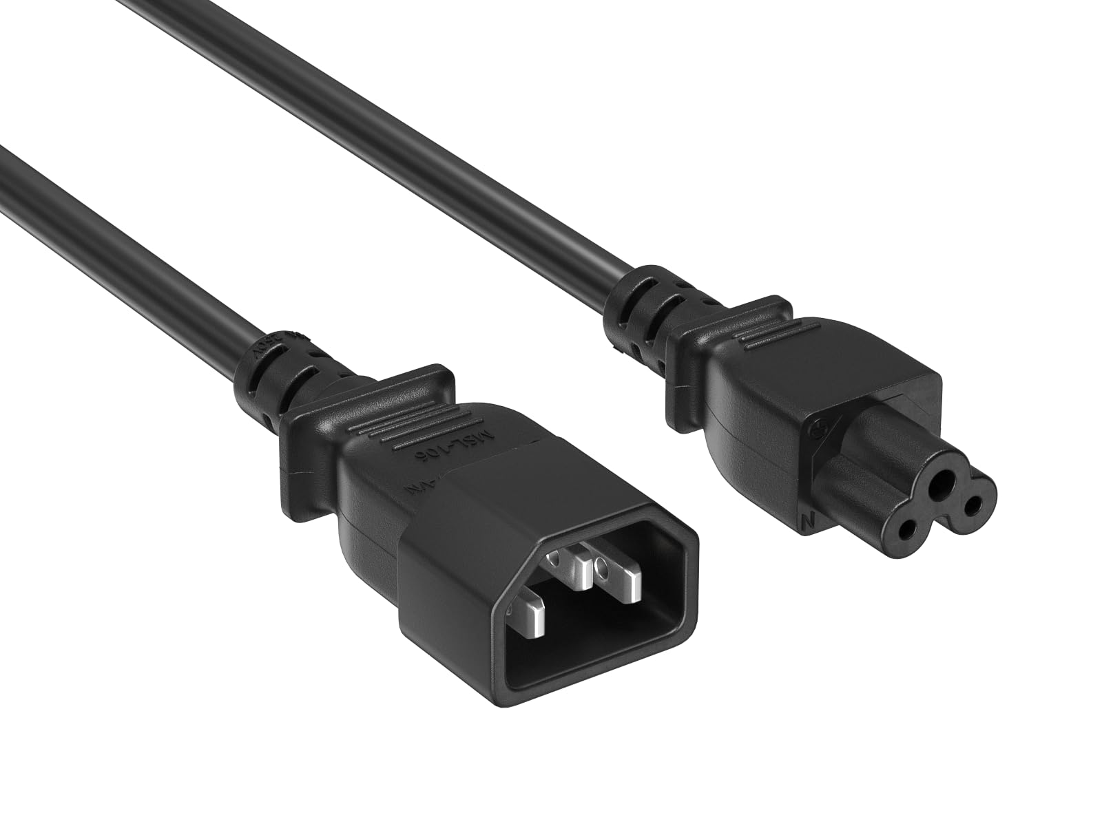 Cable Leader 3-Prong 8ft Black Power Cord IEC 60320 C14 to IEC 60320 C5, 18 AWG, 10 Amp