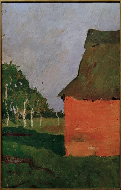 Toile peinture murale Rotes Haus Paula Modersohn Becker - Idée Déco Tableau Salon Vide