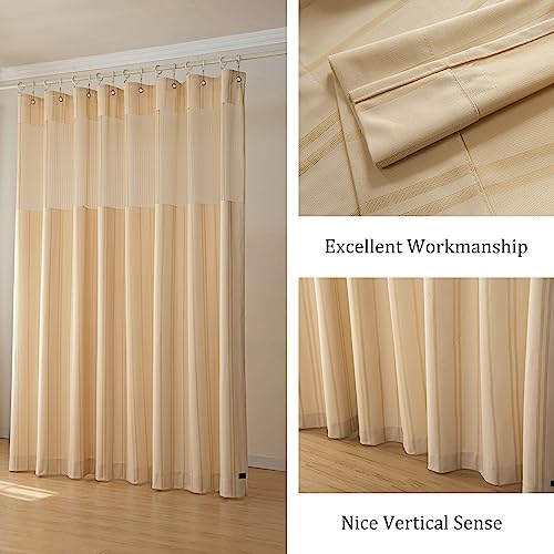 Image of Cniuyhi 5ft Wide x 8ft Tall Hospital Curtain Inherent Flame Retardant Medical Privacy, Room Divider Medical Curtains with Grommet for Hospital, School Nursery, Lab,Clinic (1 Panel, Beige, 5x8ft)