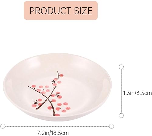 Miniatura 2 de Hemoton Juego de vajilla de cerámica de 6 piezas, vajilla de cerámica japonesa para el hogar, servicio de cocina, una persona (rojo)