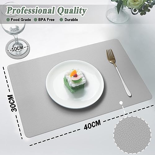 YUNJUER 4 Silicone Tablemats + 4 Coasters, Heat Resistant 450 °F, Washable and Waterproof Placemat, Easy to Clean - Image 2
