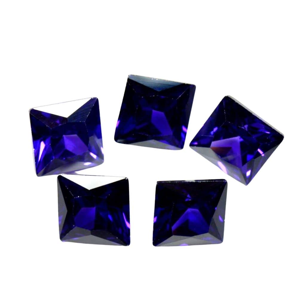 Created Blue Cubic Zircon at Wholesale Rate (Rs 7.5/Carat) Fine Quality Princess Shape जरकन Loose Gemstone for Reselling Astrologers Jewellers Crystal Healing Astrological-image-46