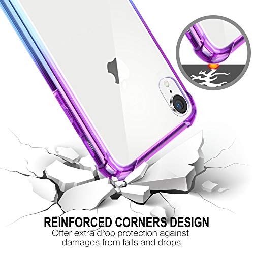 Salawat Compatible Iphone Xr Case, Clear Iphone Xr Case Cute Anti Scratch Slim Phone Case Cover Reinforced Corners Tpu Bumper Shockproof Protective Case For Iphone Xr 6.1Inch 2018 (Blue Purple) #TOP5