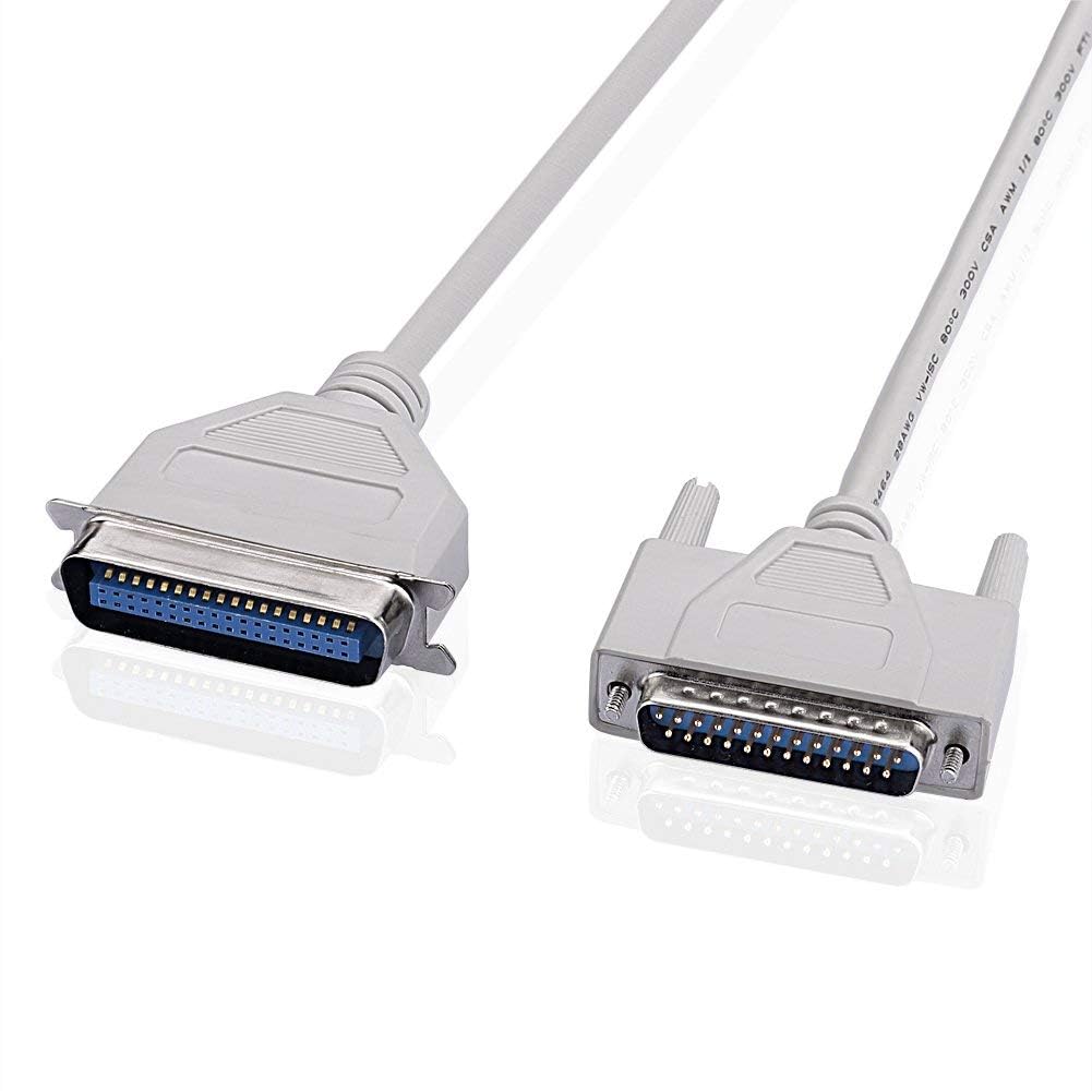 WiredCom DB25 Male to Centronics 36 Male Parallel Printer Cable IEEE1284 LPT Printer Cable Wire for Dot Matrix and Old Inkjets Printer (1.5 Meter)