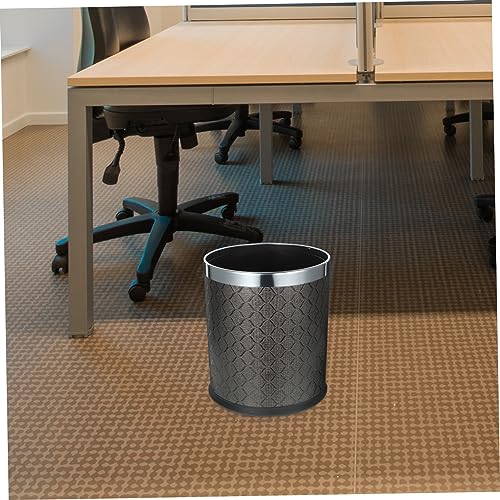 Caneca de basura rectangular de plástico negra miniatura 5