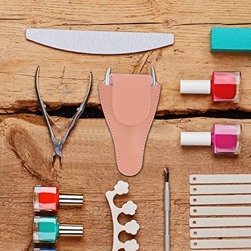 Angoily Bolsa para tesouras de unhas, capa de couro, bolsa para cutículas, tesouras, estojo de armaz