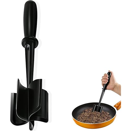Meat Chopper, Hamburger Chopper, Potato Masher-Professional Multifunctional Heat Resistant Nylon Ground Beef Smasher Kitchen Tools And Gadgets, ​Safe For Non-Stick Cookware
