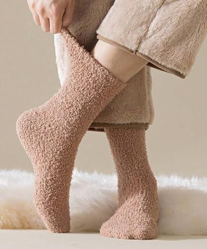 JAMES FIALLO Men’s 3-Pairs Cozy Fuzzy Socks Warm Winter Soft Fluffy Sleep Cabin Slipper Socks (Size 10-13)3