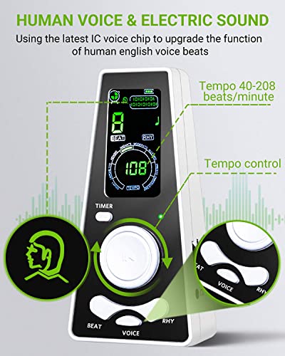 Lms Electronic Metronome Digital Metronome Universal Metronome For Piano Metronome For Guitar Violin Drum With Timer Lcd Display Volume Control (Ivory White) #TOP2