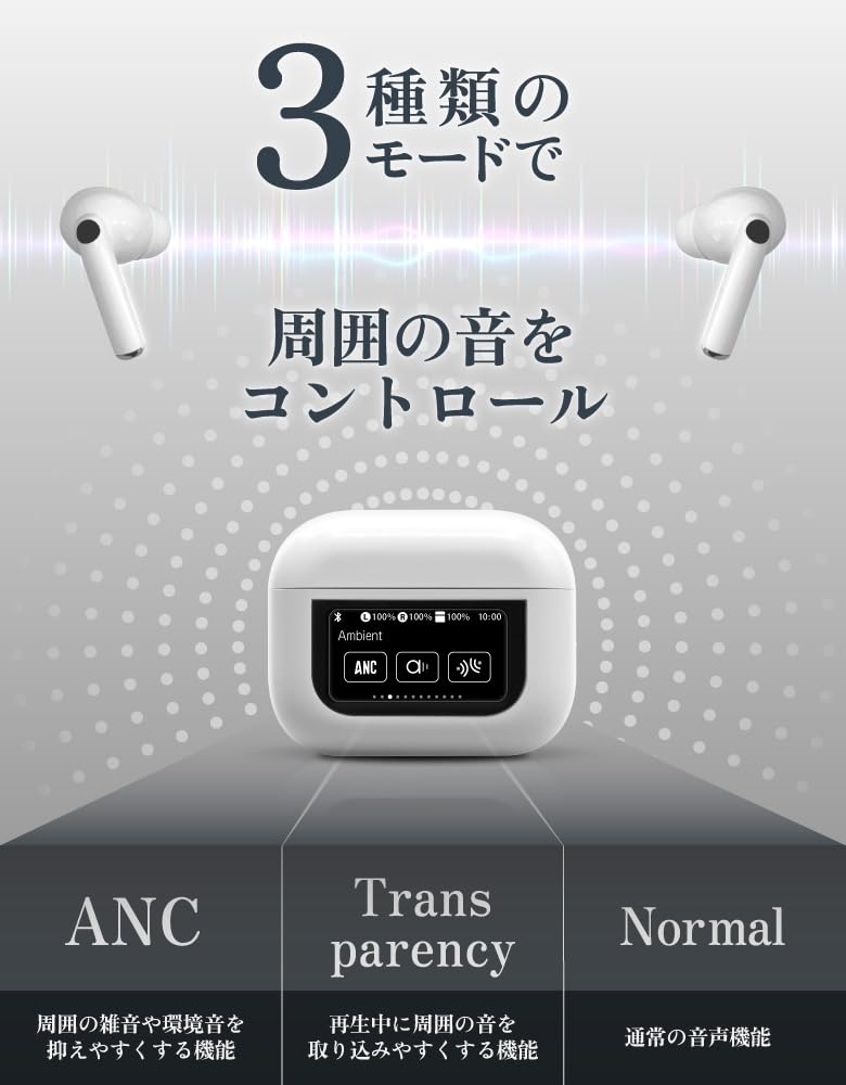 Amazon.co.jp: 2025年最新タッチパネル搭載 ワイヤレスイヤホン