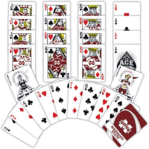 Image of MasterPieces Family Games - NCAA Mississippi State Bulldogs Playing Cards - Officially Licensed Playing Card Deck for Adults, Kids, and Family