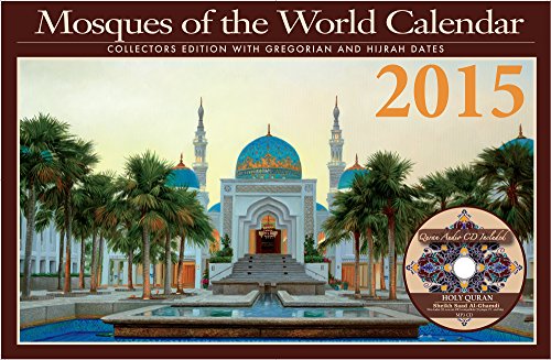 2014 Mosque Around the World Islamic Calendar Gregorian and Hijra Dates includes a full Quran MP3 Audio CD.
