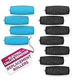 11 Pcs Replacement Rollers for Electric Foot Callus Remover Tool - 7 Extra Coarse & 4 Regular Coarse Refill Heads (1.92 x 0.65 Inches), Micro-Diamond Crystals - Compatible with Amope Pedi Perfect Pro